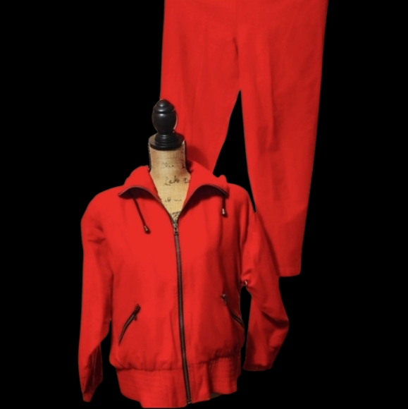 Attitudes by Susie Wyninger Vintage 80s  zip hoodie lined,+ pull up pants size 4 - Picture 2 of 12